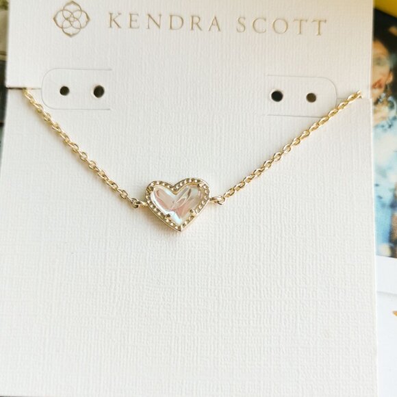Kendra Scott Jewelry - New Kendra Scott Ari Heart Dichroic Glass Chain Bracelet Gold